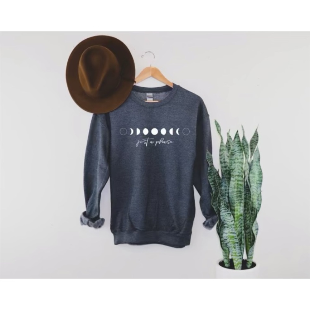 Just A Phase • Phases Of The Moon Boho Sweatshirt